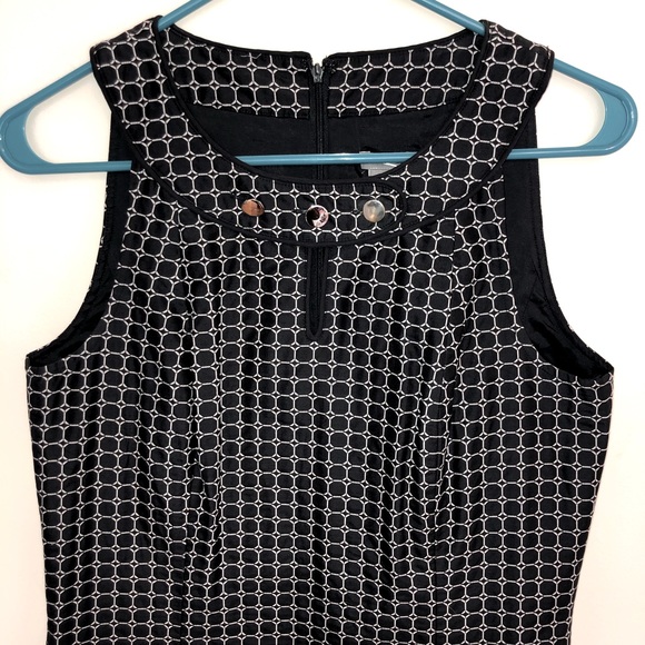 Ann Taylor Navy & White Print Sheath Dress Size 4 - Picture 4 of 7